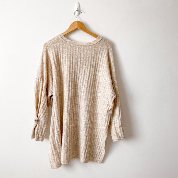 Free People Cream Ribbed Track Pants - Picture 12 of 15